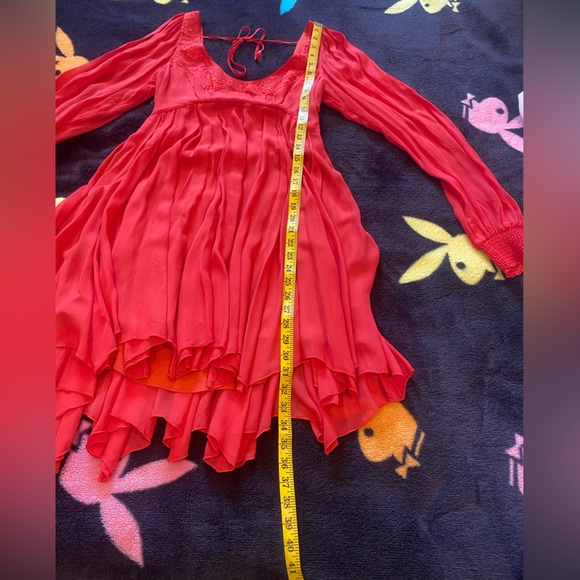 Free people Tatiana red beaded swing dress size 4 - Picture 12 of 17